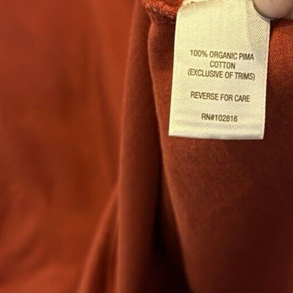 Garnet Hill Casual Boat Neck Shift Dress Size 6 Rust Minimalist Organic Cotton - Picture 8 of 10